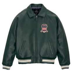 Avirex Leather Jacket Hunter Green