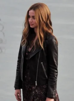 ANA DE ARMAS GHOSTED LEATHER JACKET