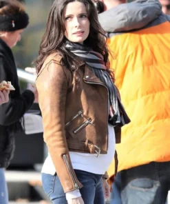 ELIZABETH TULLOCH SUPERMAN AND LOIS LEATHER JACKET