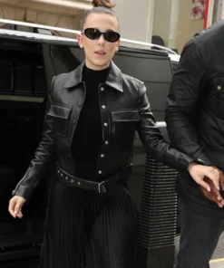 MILLIE BOBBY BROWN LEATHER JACKET