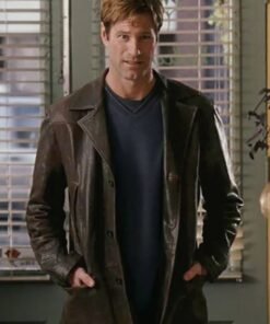 AARON Eckhart Love Happens Leather Trench Coat