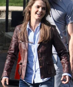 KERI RUSSELL BEDTIME STORIES LEATHER BLAZER
