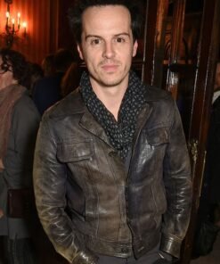 ANDREW SCOTT LEATHER JACKET DARK BROWN