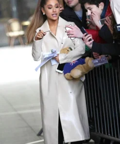 ARIANA GRANDE LEATHER LONG COAT
