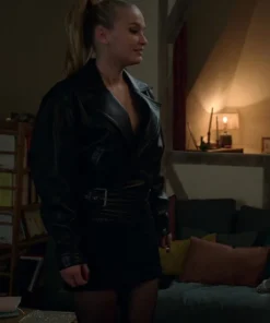 CAMILLE RAZAT EMILY IN PARIS LEATHER JACKET