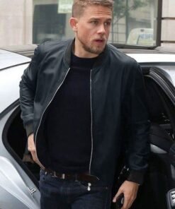 CHARLIE HUNNAM LEATHER JACKET BLACK