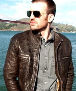 CHRIS EVANS PLAYING IT COOL LEATHER JACKET