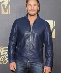 CHRIS PRATT LEATHER JACKET BLUE
