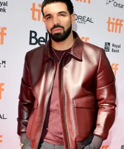 DRAKE GRAHAM TORONTO FILM FESTIVAL LEATHER JACKET