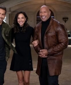Dwayne Johnson Red Notice Leather Trench Coat