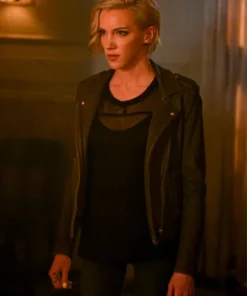KATIE CASSIDY ARROW LEATHER JACKET