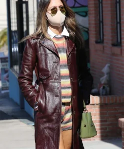 EIZA GONZALEZ LEATHER TRENCH COAT