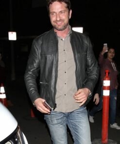 GERARD BUTLER LEATHER JACKET BLACK