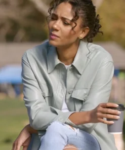 GRETA ONIEOGOU ALL AMERICAN LEATHER SHIRT