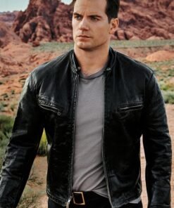 HENRY CAVILL LEATHER JACKET BLACK
