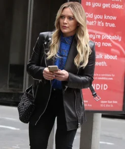 HILARY DUFF YOUNGER LEATHER TRENCH COAT