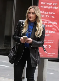 HILARY DUFF YOUNGER LEATHER TRENCH COAT
