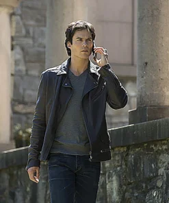 IAN SOMERHALDER THE VAMPIRE DIARIES LEATHER JACKET