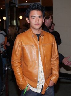 John Cho Leather Jacket Brown