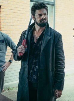 Karl Urban the Boys Leather Long Coat
