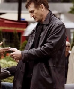 Liam Nesson Taken 2 Leather Trench Coat