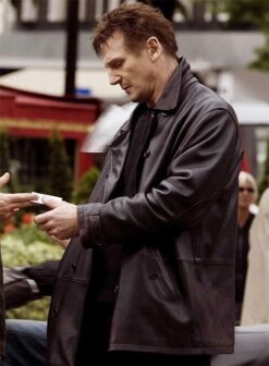 Liam Nesson Taken 2 Leather Trench Coat