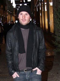 Lionel Messi Leather Jacket Black