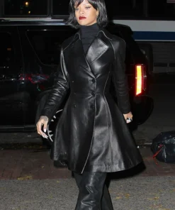 RIHANNA LEATHER TRENCH COAT