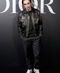 ROBERT PATTINSON 2020 PARIS FASHION SHOW LEATHER JACKET