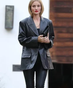 ROSIE HUNTINGTON WHITELEY LEATHER BLAZER