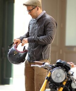 RYAN REYNOLDS LEATHER JACKET BLACK