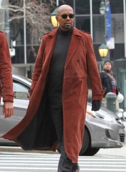 Samuel L Jackson Shaft Leather Long Coat