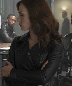 SCARLETT JOHANSSON CAPTAIN AMERICA: CIVIL WAR LEATHER JACKET