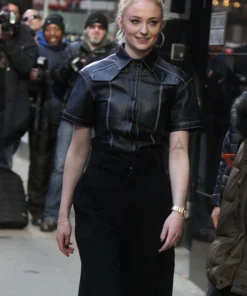 SOPHIE TURNER LEATHER SHIRT