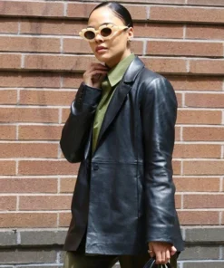 TESSA THOMPSON LEATHER BLAZER