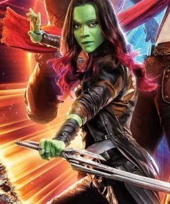 ZOE SALDANA GUARDIANS OF THE GALAXY VOL 2 LEATHER COAT