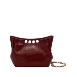 Alexander Mcqueen Women's The Peak Bag Mini With Chain In Dark Red
