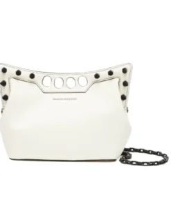 Alexander Mcqueen Womens The Peak Bag Mini With Chain In Soft Lvory