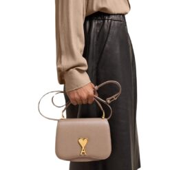 AMI MINI PARIS PARIS BAG IN LIGHT TAUPE