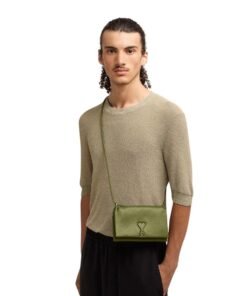 AMI VOULEZ VOUS WALLET STRAP IN OLIVE