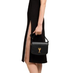 AMI Small Paris Paris Bag IN BLACK