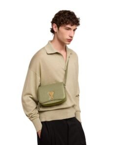 AMI SMALL PARIS PARIS BAG IN OLIVE