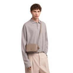 AMI PARIS PARIS CAMERA BAG IN LIGHT TAPUE