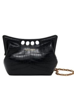 ALEXANDER MCQUEEN  WOMEN'S THE PEAK BAG MINI WITH CHAIN IN BLACK