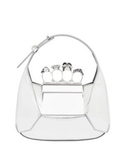 ALEXANDER MCQUEEN WOMEN'S THE JEWELLED HOBO MINI BAG IN SILVER