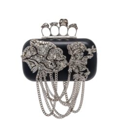 ALEXANDER MCQUEEN WOMEN'S KNUCKLE CLUTCH IN BLACK
