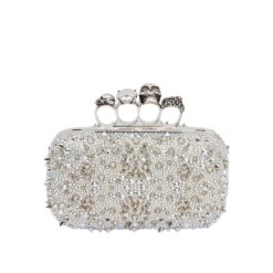 ALEXANDER MCQUEEN WOMEN'S KNUCKLE CLUTCH IN WHITE