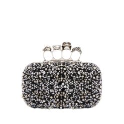 ALEXANDER MCQUEEN WOMEN'S KNUCKLE CLUTCH IN BLACK