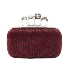ALEXANDER MCQUEEN WOMEN'S KNUCKLE CLUTCH IN RED