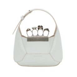 ALEXANDER MCQUEEN WOMEN'S THE JEWELLED HOBO MINI BAG IN IVORY